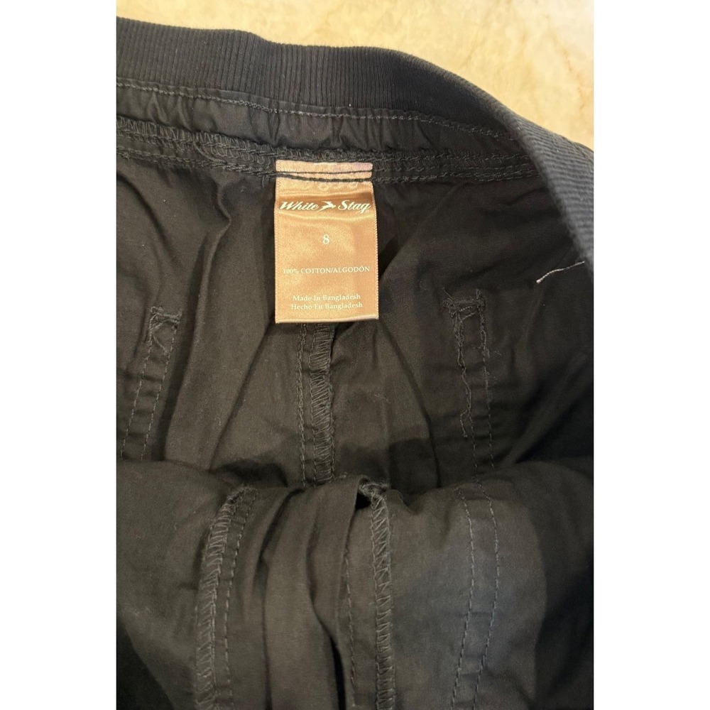 White Stag Women's 100% Cotton Cuffed Cargo Shorts; Stretch; Black; Size 8; NWT - Picture 3 of 6